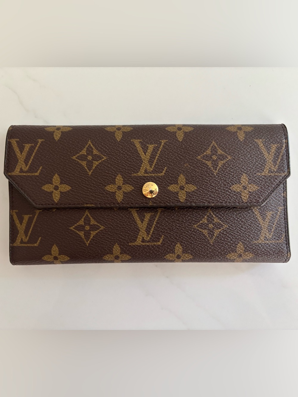 Louis Vuitton Monogram Canvas Continental Wallet in Brown and Gold